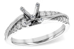 Allison Kaufman Diamond Engagement Ring Semi-Mount in 14K White Gold, 0.24 ctw (L7754)