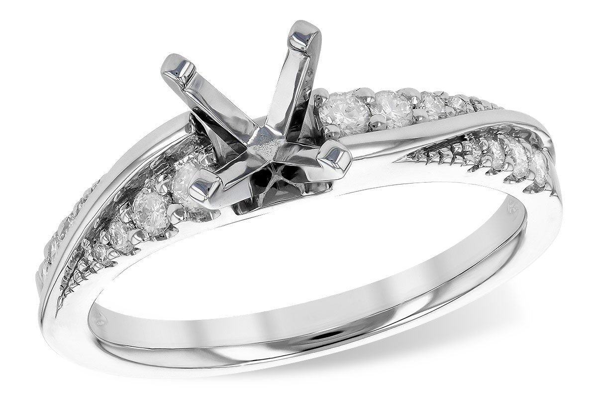 Allison Kaufman Diamond Engagement Ring Semi-Mount in 14K White Gold, 0.24 ctw (L7754)