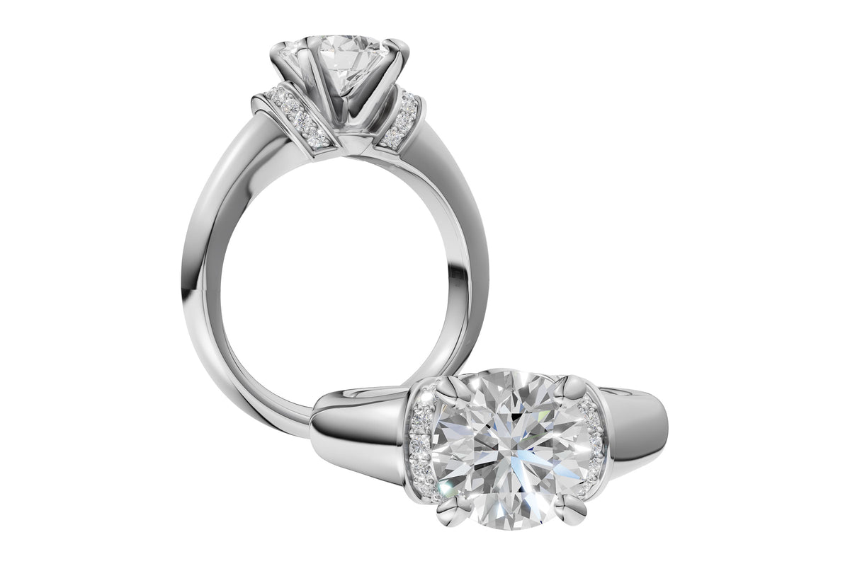 Allison Kaufman Diamond Engagement Ring Semi-Mount in 14K White Gold, 0.14 ctw (L7954), alternate view