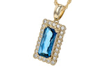 Allison Kaufman London Blue Topaz & Diamond Necklace in 14K Yellow Gold, 1.70 ctw (N8172), alternate view