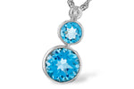 Allison Kaufman Blue Topaz & Diamond Necklace in 14K White Gold, 2.65 ctw