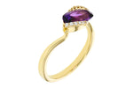 Allison Kaufman Amethyst & Diamond Ring in 14K Yellow Gold, 1.13 ctw, alternate view