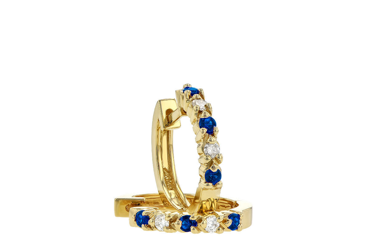 Allison Kaufman Sapphire & Diamond Earrings in 14K Yellow Gold, 0.26 ctw (ER106-25), alternate view