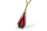 Allison Kaufman Garnet & Diamond Necklace in 14K Yellow Gold, 4.17 ctw