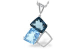 Allison Kaufman Blue Topaz & Diamond Necklace in 14K White Gold, 10.73 ctw