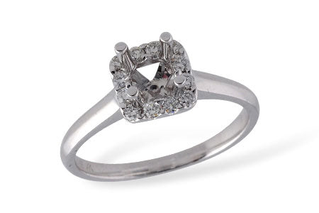 Allison Kaufman Diamond Engagement Ring Semi-Mount in 14K White Gold, 0.20 ctw (LR107-20)