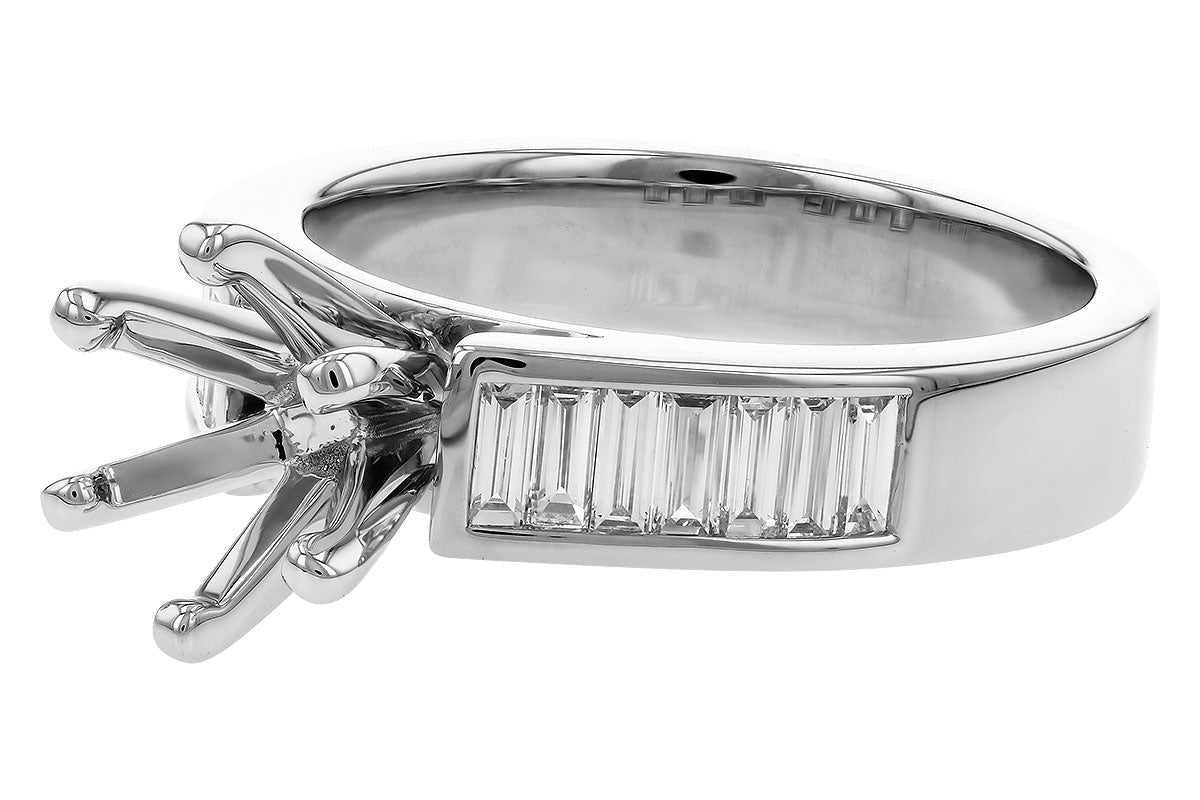 Allison Kaufman Baguette Diamond Engagement Ring Semi-Mount in 14K White Gold, 0.50 ctw (L7870), alternate view