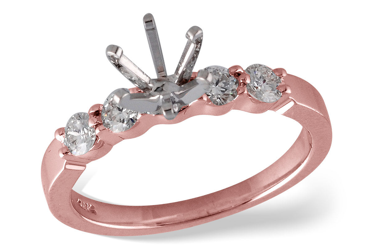 Allison Kaufman Diamond Engagement Ring Semi-Mount in 14K Rose Gold, 0.40 ctw (LR125-40)