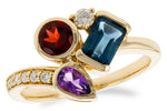 Allison Kaufman Multi-Gemstone & Diamond Ring in 14K Yellow Gold, 1.30 ctw