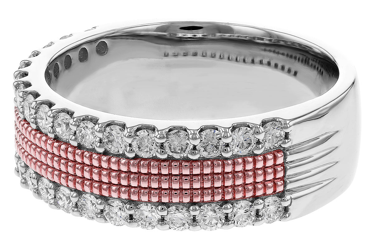 Allison Kaufman Diamond Wedding Band in 14K Rose & White Gold, 0.70 ctw, alternate view