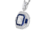Allison Kaufman Sapphire & Diamond Necklace in 14K White Gold, 1.33 ctw (N8292), alternate view