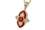 Allison Kaufman Ruby & Diamond Necklace in 14K Yellow Gold, 0.70 ctw (N8248), alternate view