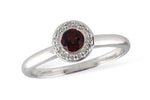 Allison Kaufman Garnet & Diamond Ring in 14K White Gold, 0.34 ctw