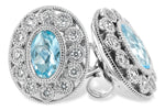 Allison Kaufman Aquamarine & Diamond Earrings in 14K White Gold, 0.98 ctw