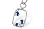Allison Kaufman Sapphire & Diamond Necklace in 14K White Gold, 0.46 ctw (N8694)