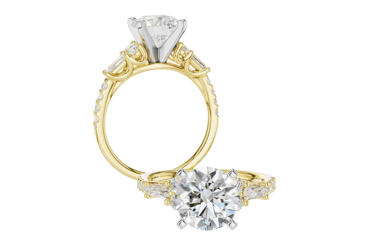 Allison Kaufman Diamond Engagement Ring Semi-Mount in 14K Yellow Gold, 0.42 ctw (L7914), alternate view