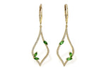 Allison Kaufman Green Garnet & Diamond Earrings in 14K Yellow Gold, 0.77 ctw