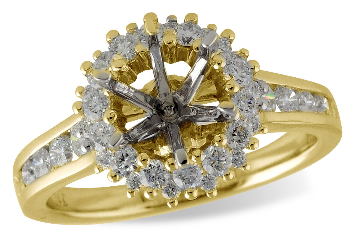 Allison Kaufman Diamond Engagement Ring Semi-Mount in 14K Yellow Gold, 0.81 ctw