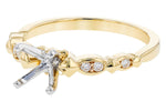 Allison Kaufman Diamond Engagement Ring Semi-Mount in 14K Yellow Gold, 0.08 ctw (L7837), alternate view