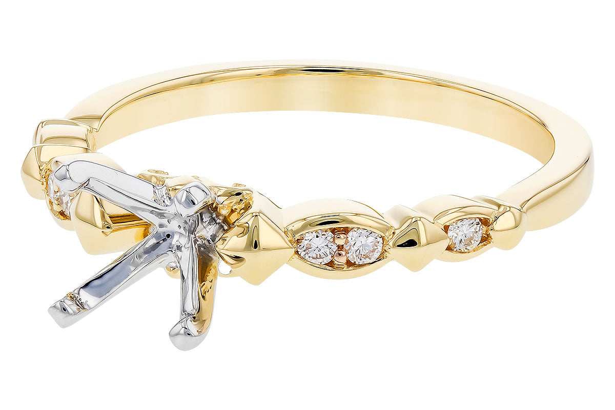 Allison Kaufman Diamond Engagement Ring Semi-Mount in 14K Yellow Gold, 0.08 ctw (L7837), alternate view