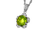 Allison Kaufman Peridot & Diamond Necklace in 14K White Gold, 2.28 ctw, alternate view