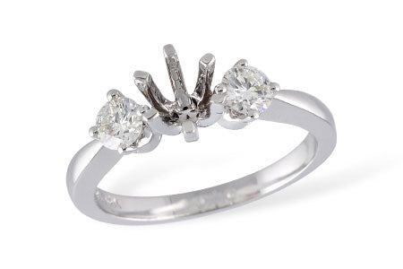 Allison Kaufman Diamond Engagement Ring Semi-Mount in 14K White Gold, 0.40 ctw