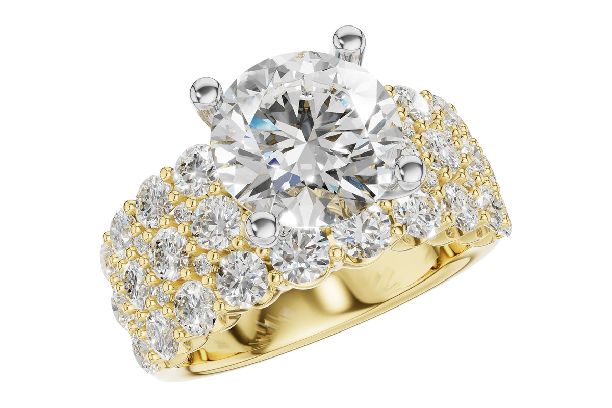 Allison Kaufman Diamond Engagement Ring Semi-Mount in 14K Yellow Gold, 2.44 ctw