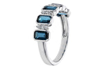 Allison Kaufman London Blue Topaz & Diamond Ring in 14K White Gold, 1.58 ctw, alternate view