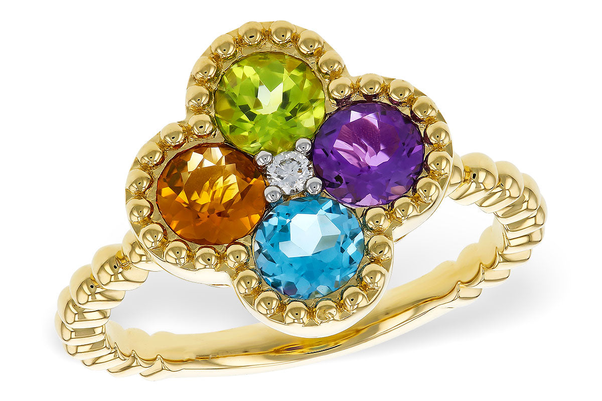 Allison Kaufman Multi-Gemstone & Diamond Ring in 14K Yellow Gold, 1.29 ctw