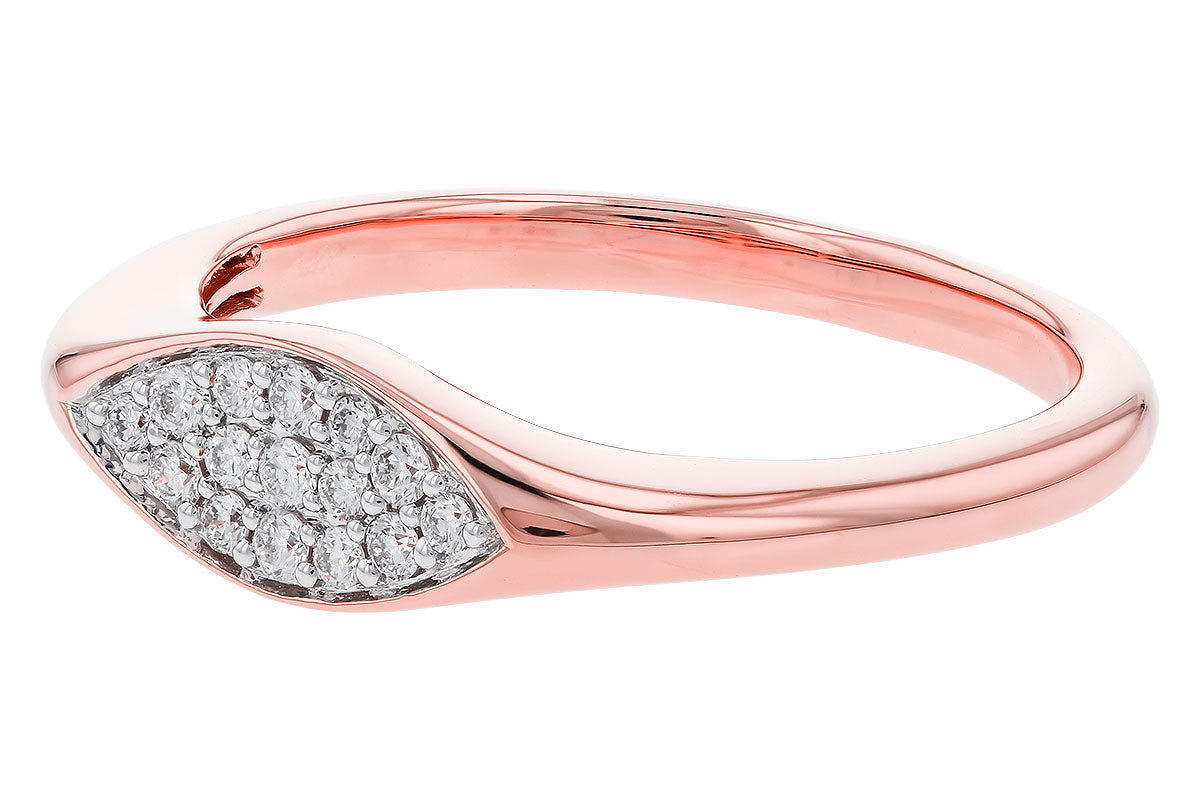 Allison Kaufman Diamond Ring in 14K Rose Gold, 0.14 ctw, alternate view