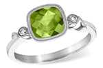 Allison Kaufman Peridot & Diamond Ring in 14K White Gold, 1.59 ctw