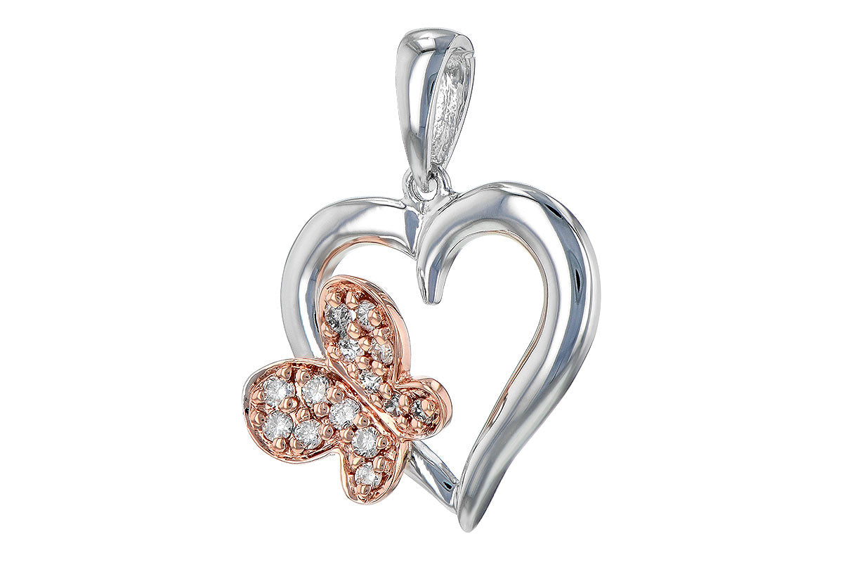 Allison Kaufman Diamond Pendant in 14K Two-Tone Gold, 0.08 ctw, alternate view