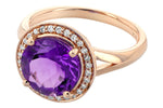 Allison Kaufman Amethyst & Diamond Ring in 14K Rose Gold, 3.77 ctw, alternate view