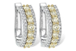 Allison Kaufman Yellow Diamond Earrings in 14K Two-Tone Gold, 1.55 ctw