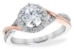 Allison Kaufman Diamond Engagement Ring Semi-Mount in 14K Two-Tone Gold, 0.31 ctw (L7701)