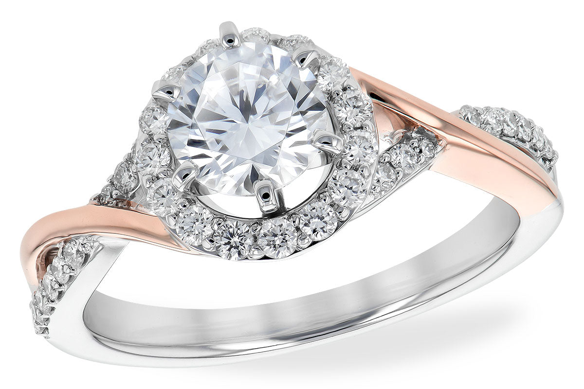 Allison Kaufman Diamond Engagement Ring Semi-Mount in 14K Two-Tone Gold, 0.31 ctw (L7701)