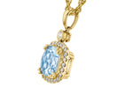 Allison Kaufman Aquamarine & Diamond Necklace in 14K Yellow Gold, 1.39 ctw, alternate view