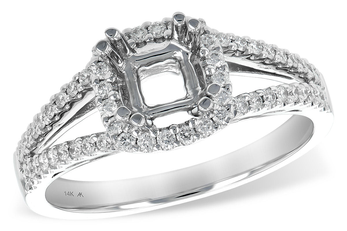 Allison Kaufman Diamond Engagement Ring Semi-Mount in 14K White Gold, 0.30 ctw (LR127-30)