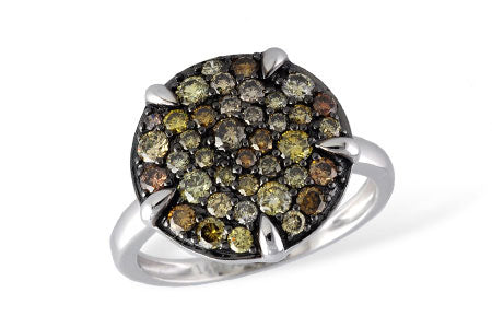 Allison Kaufman Multi-color Diamond Ring in 14K White Gold, 1.03 ctw