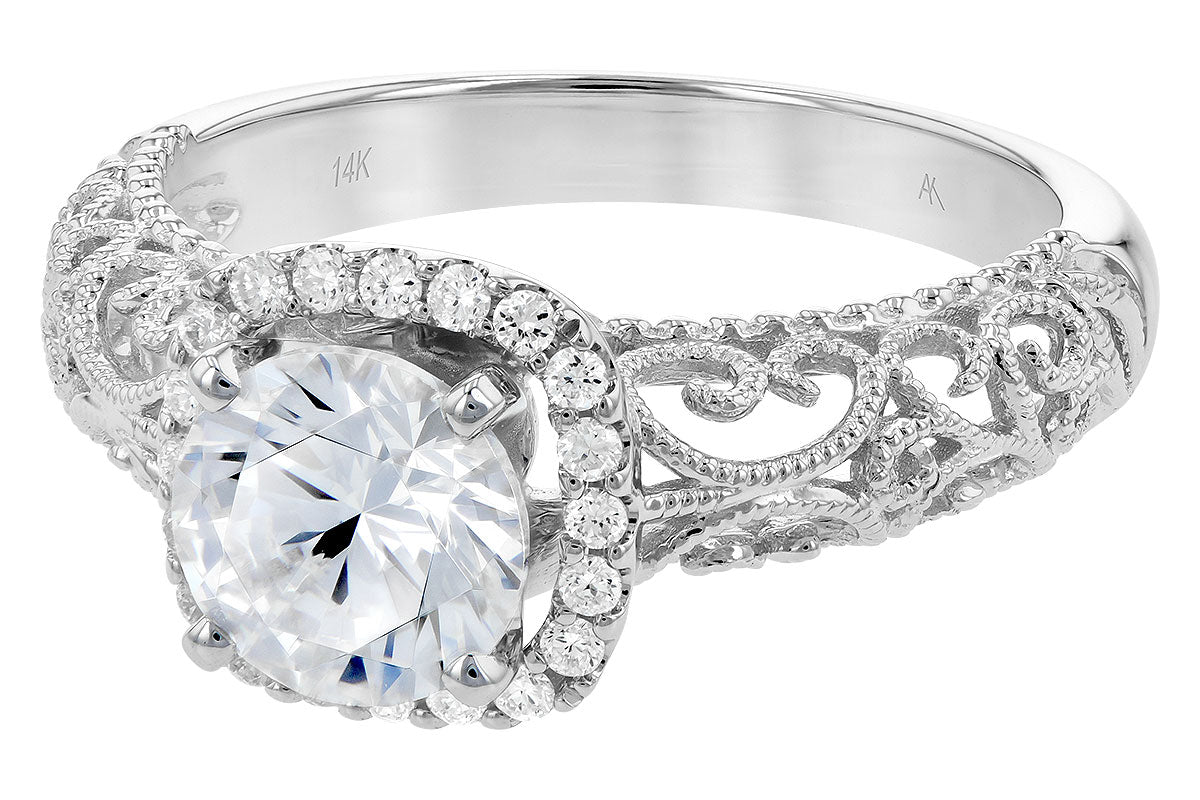 Allison Kaufman Diamond Engagement Ring Semi-Mount in 14K White Gold, 0.16 ctw (L7718), alternate view