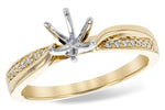 Allison Kaufman Diamond Engagement Ring Semi-Mount in 14K Yellow Gold, 0.06 ctw (L7795)