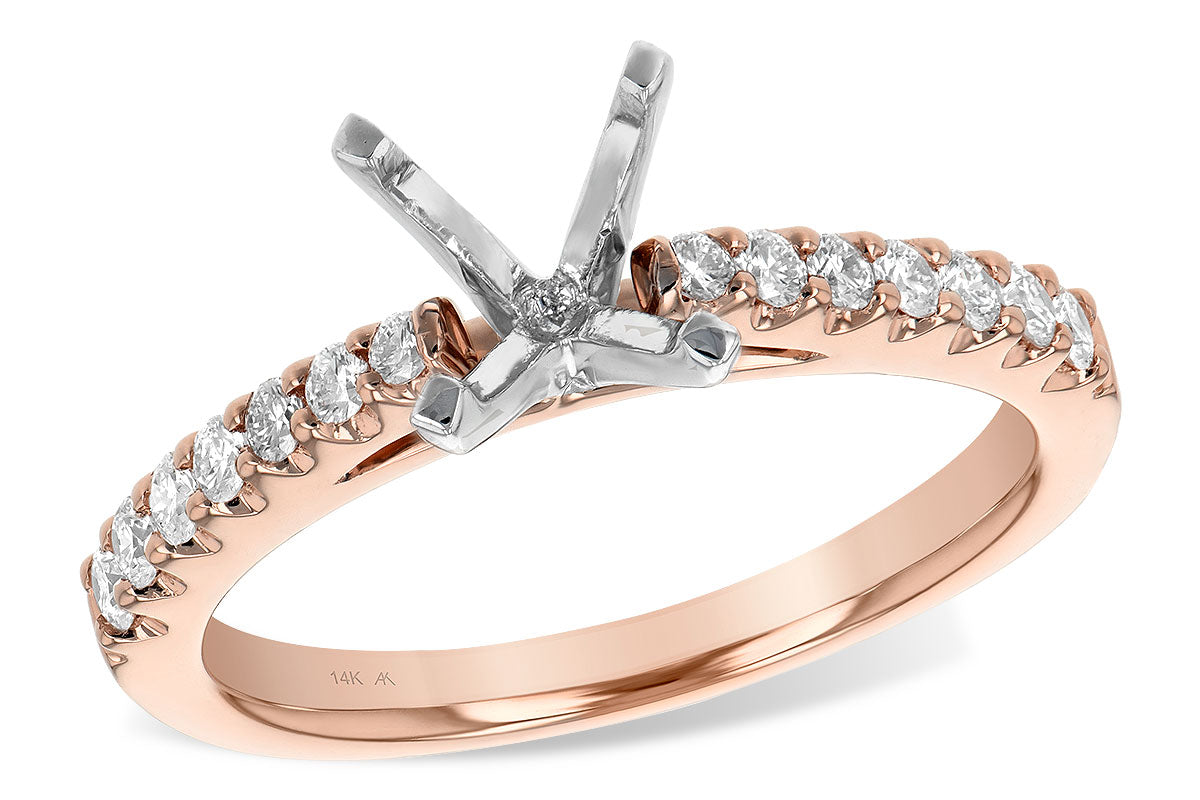 Allison Kaufman Diamond Engagement Ring Semi-Mount in 14K Rose Gold, 0.32 ctw (L7321)