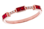 Allison Kaufman Ruby & Diamond Wedding Band in 14K Rose Gold, 0.41 ctw