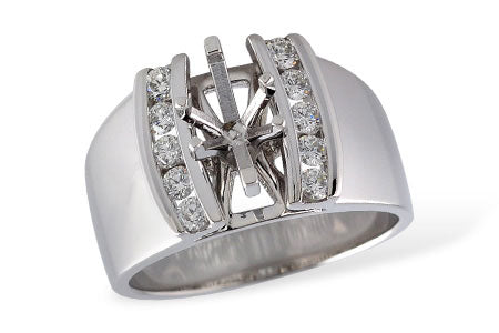 Allison Kaufman Diamond Engagement Ring Semi-Mount in 14K White Gold, 0.37 ctw (L7048)