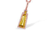 Allison Kaufman Citrine & Diamond Necklace in 14K Rose Gold, 2.58 ctw