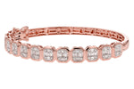 Allison Kaufman Baguette Diamond Bangle Bracelet in 14K Rose Gold, 1.00 ctw, alternate view