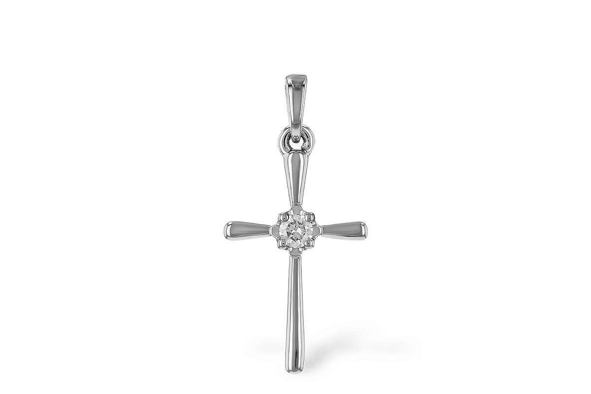 Allison Kaufman Diamond Pendant in 14K White Gold, 0.05 ctw (P6545)