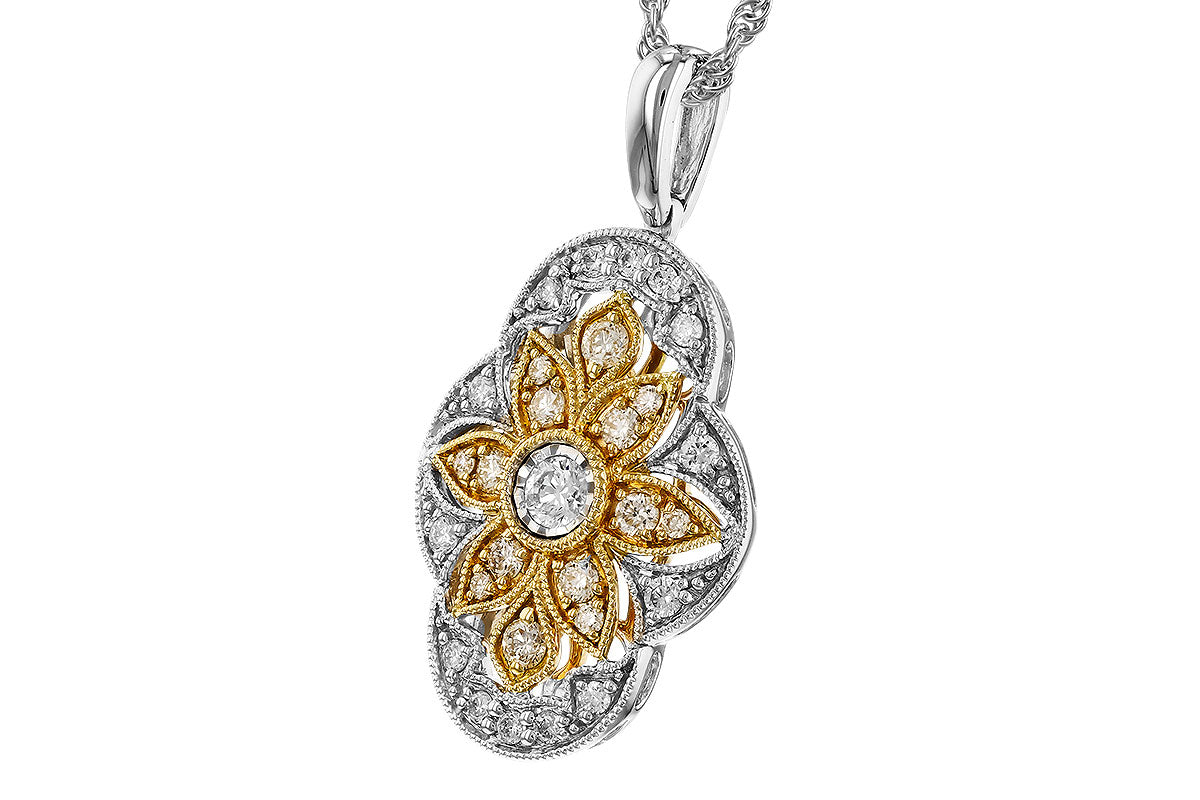 Allison Kaufman Diamond Necklace in 14K Yellow & White Gold, 0.33 ctw (N8477), alternate view