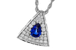 Allison Kaufman Sapphire & Diamond Necklace in 14K White Gold, 0.85 ctw