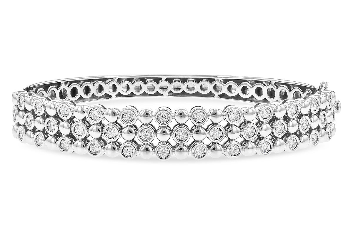 Allison Kaufman Diamond Bangle Bracelet in 14K White Gold, 0.75 ctw (B1302)